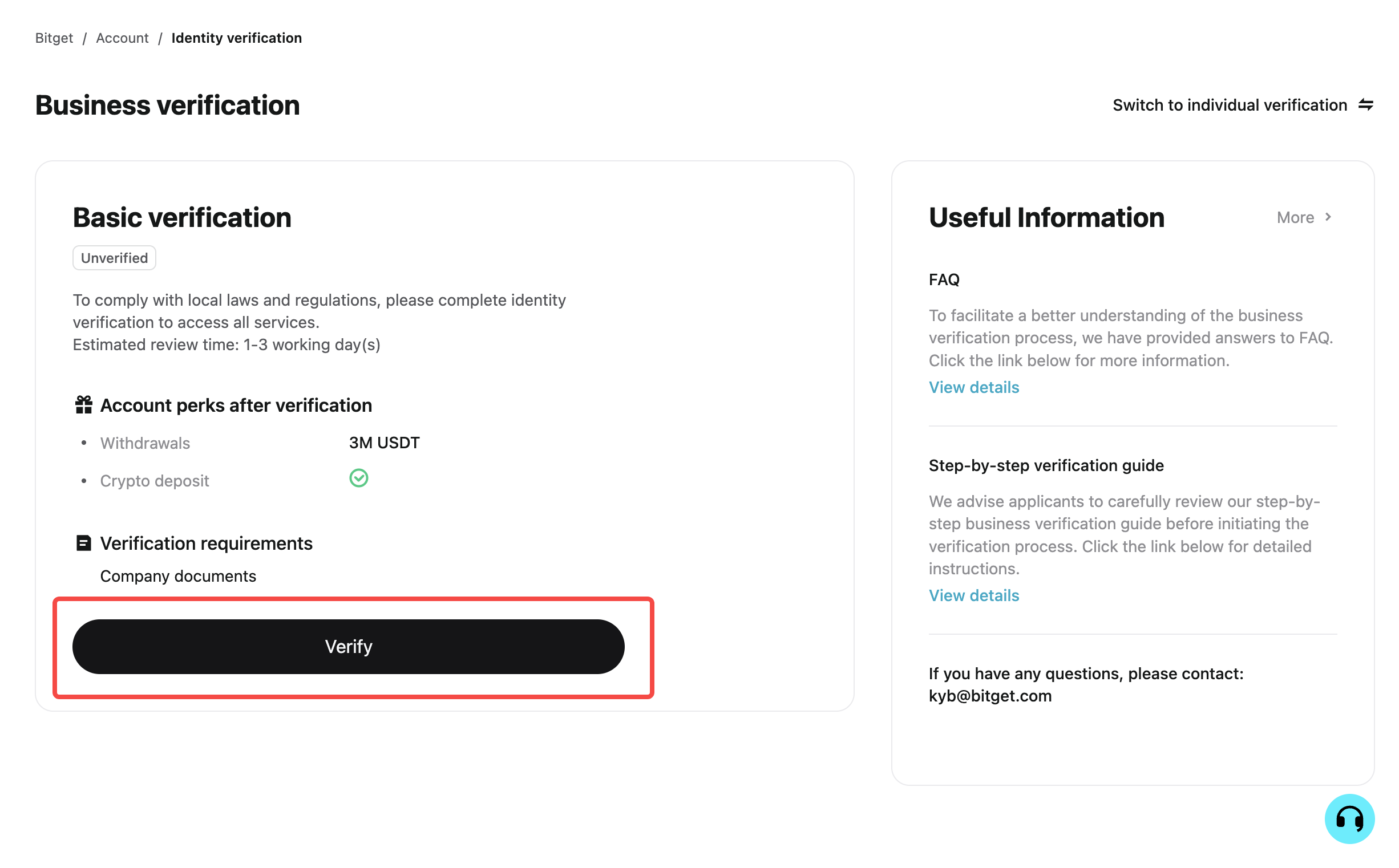 How to Complete KYB for My Bitget Account?