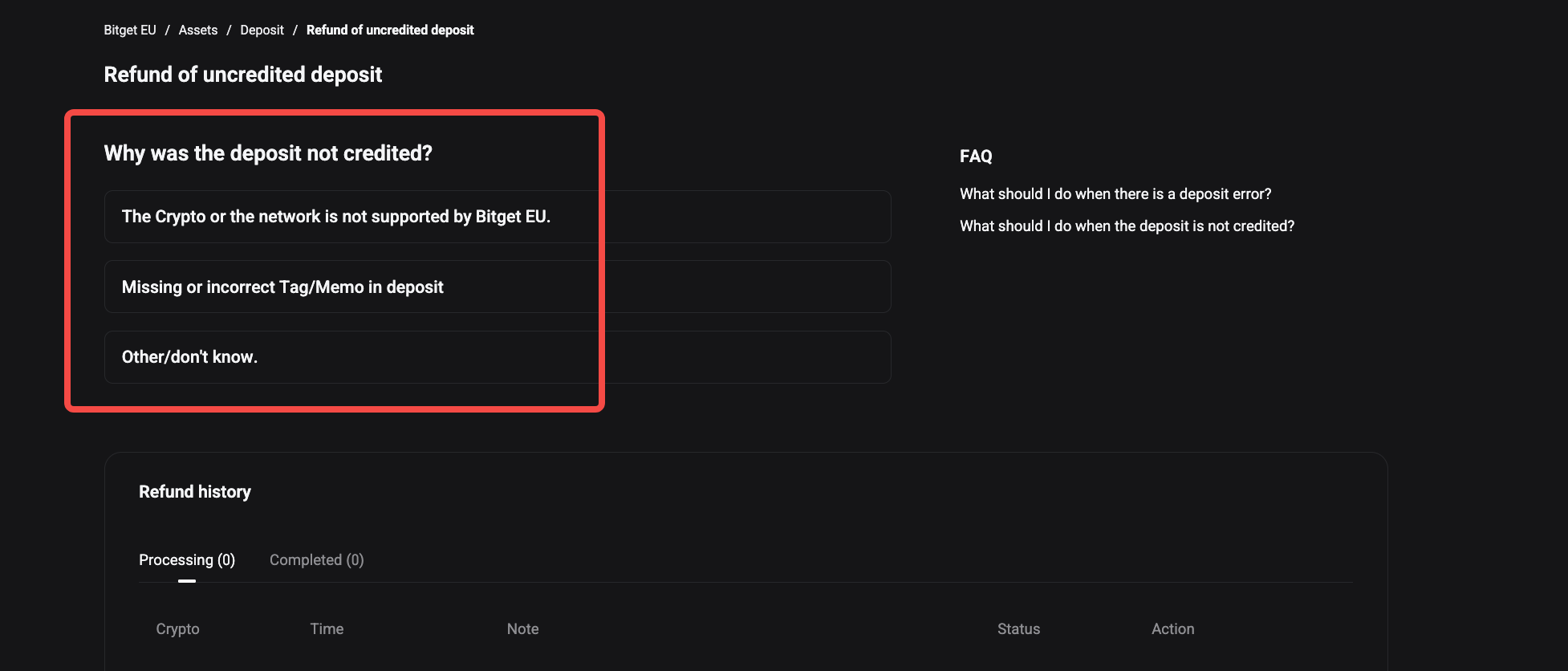 How to Request a Refund of Uncredited Deposit