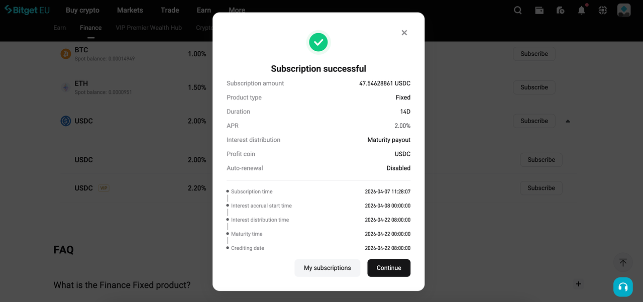Introduction to Bitget EU Fixed Savings image 5