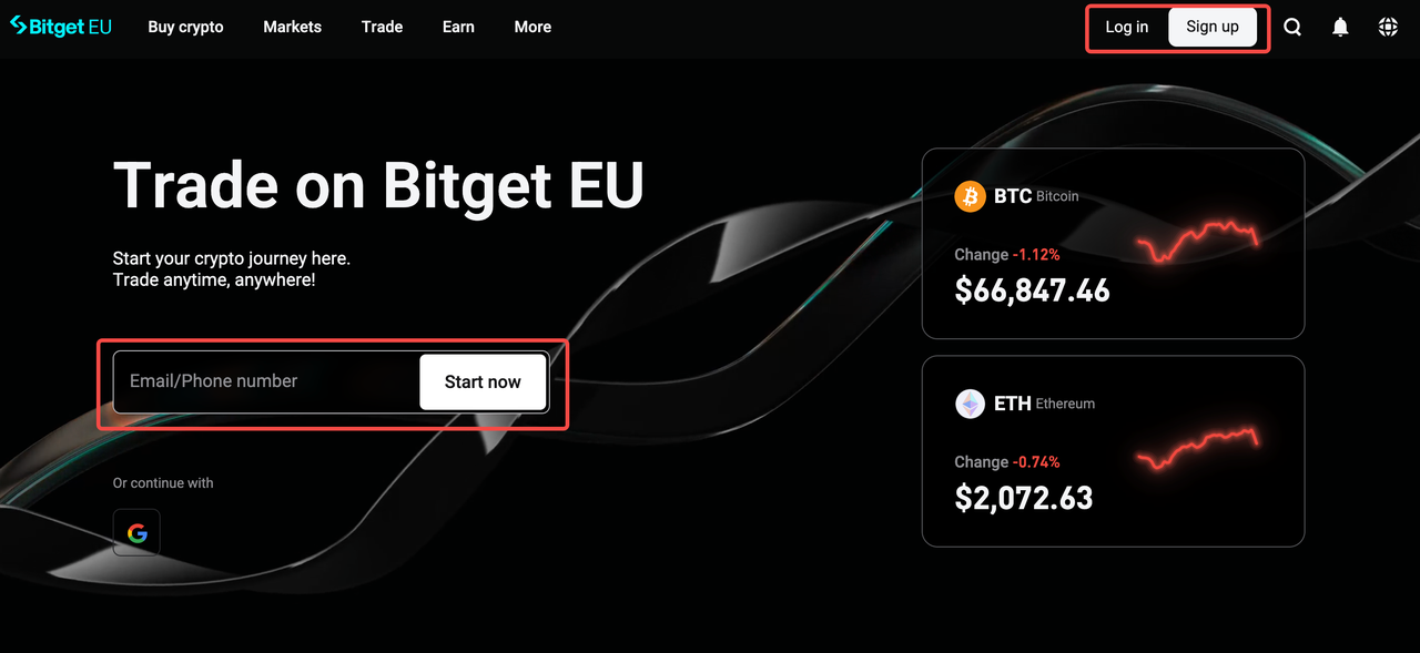 Bitget EU New User Registration Guide image 0