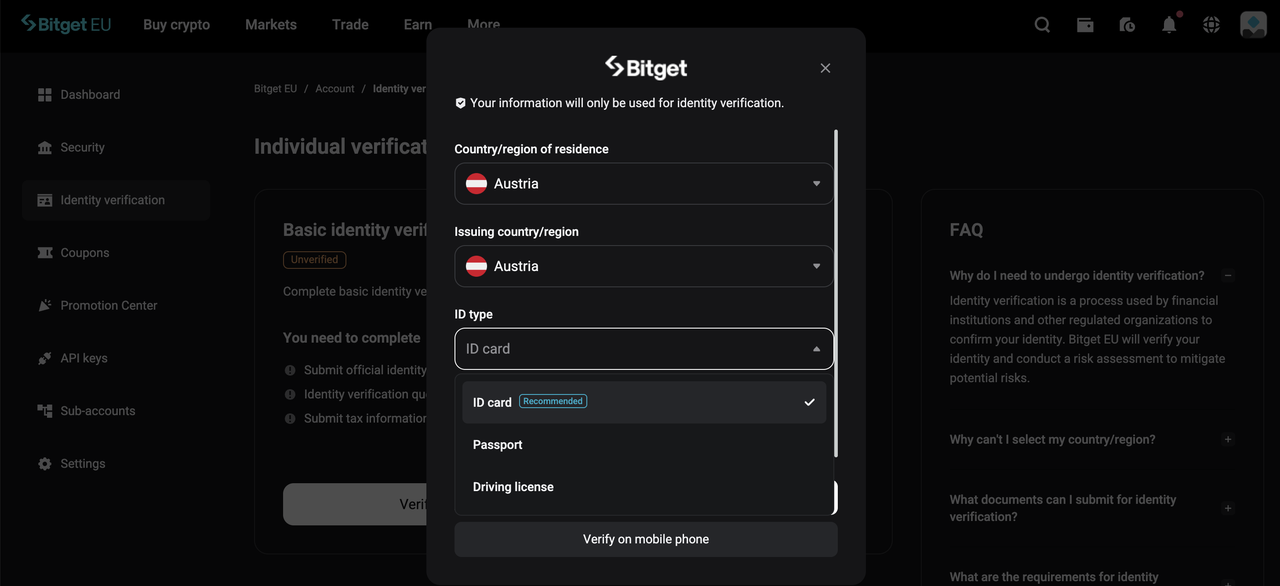 Bitget EU New User Registration Guide image 10