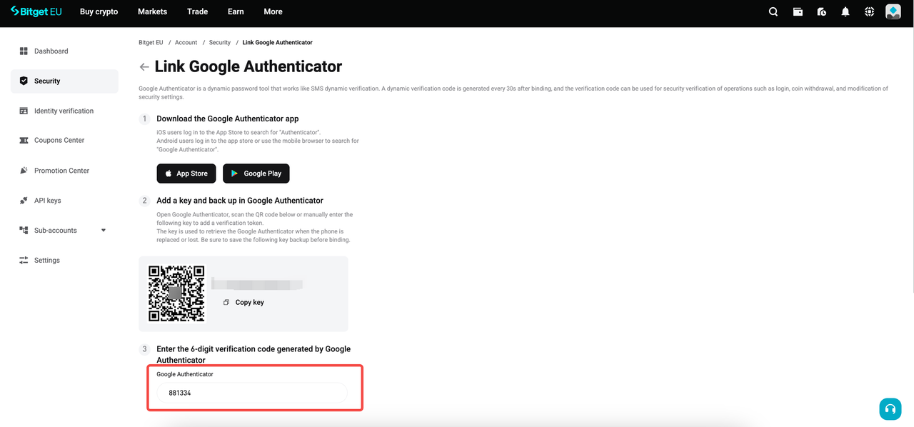 New User Guide: How to Set Up Two-Factor Authentication (2FA) on Bitget EU image 4