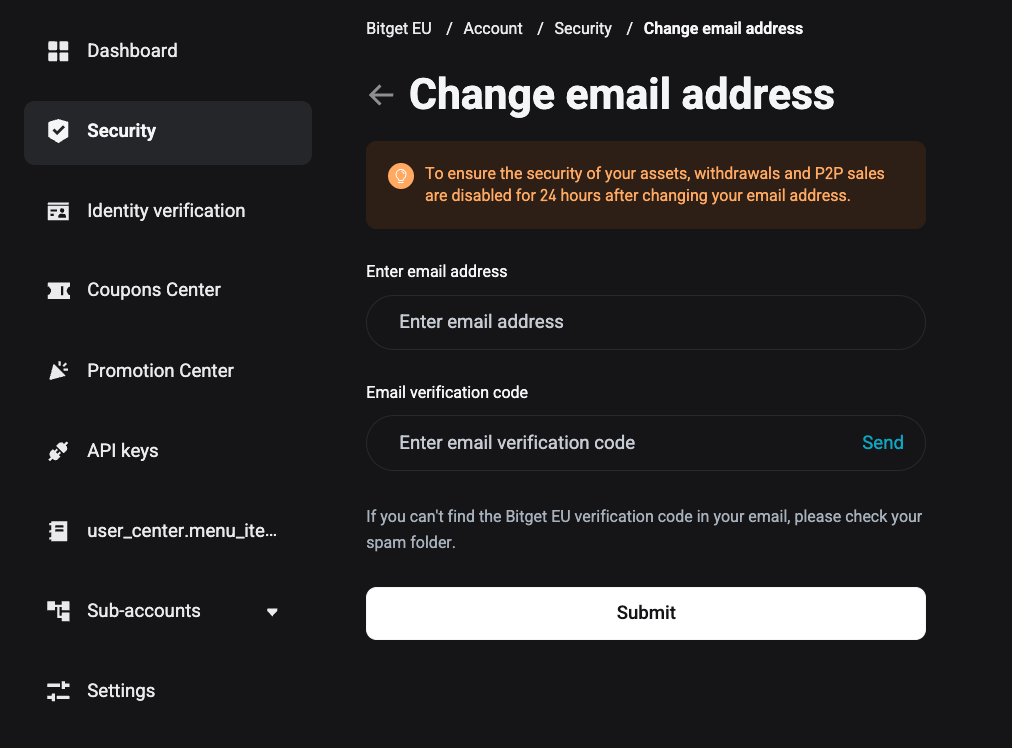 How to Change Email Address for My Bitget EU Account? - Website Guide