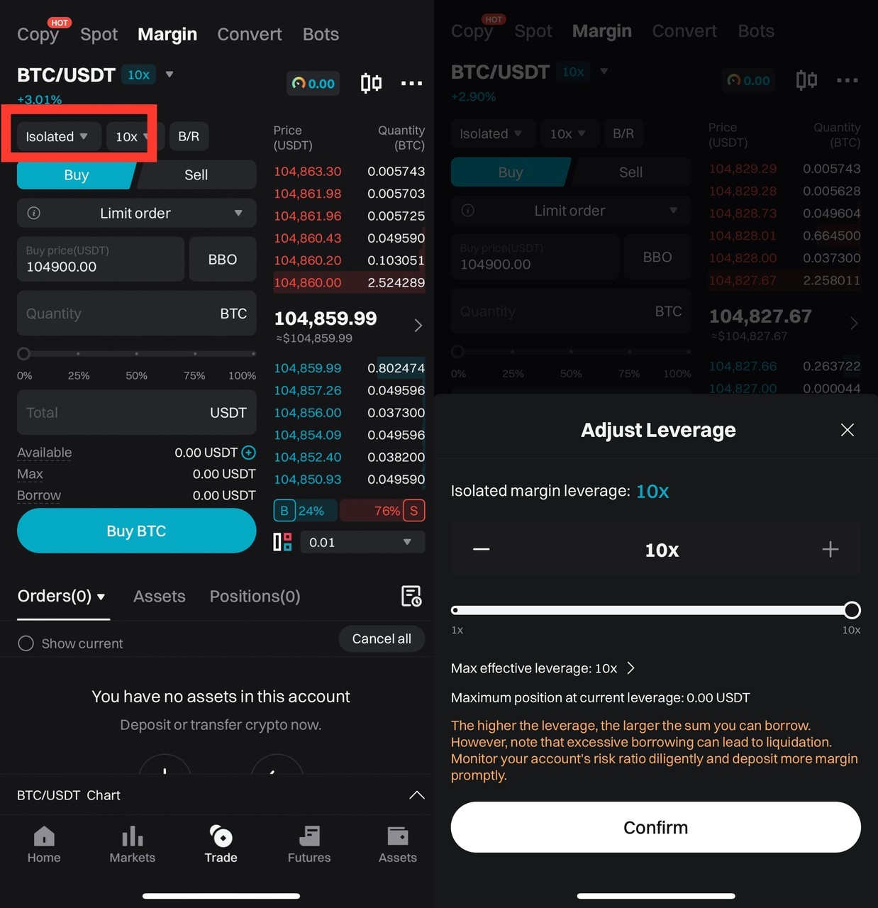 How to Perform Margin Trading on Bitget EU? - Mobile App Guide