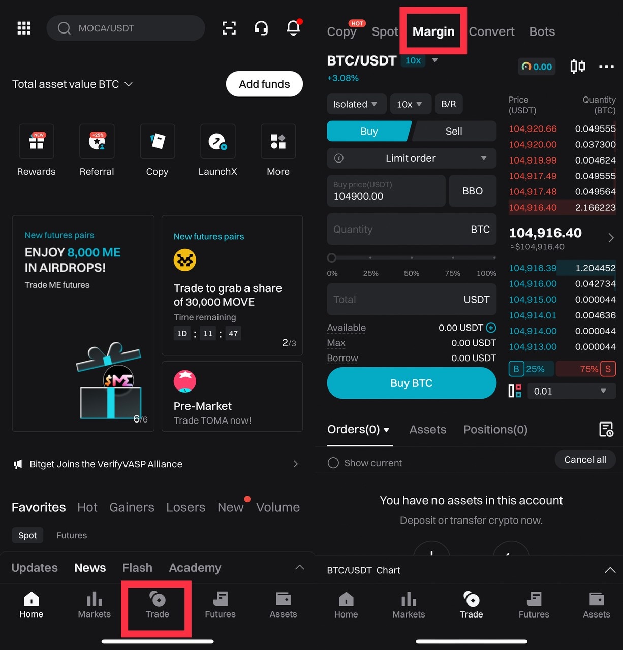 How to Perform Margin Trading on Bitget EU? - Mobile App Guide