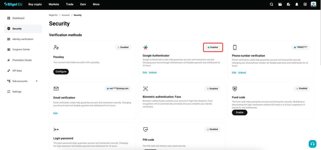 New User Guide: How to Set Up Two-Factor Authentication (2FA) on Bitget EU image 6