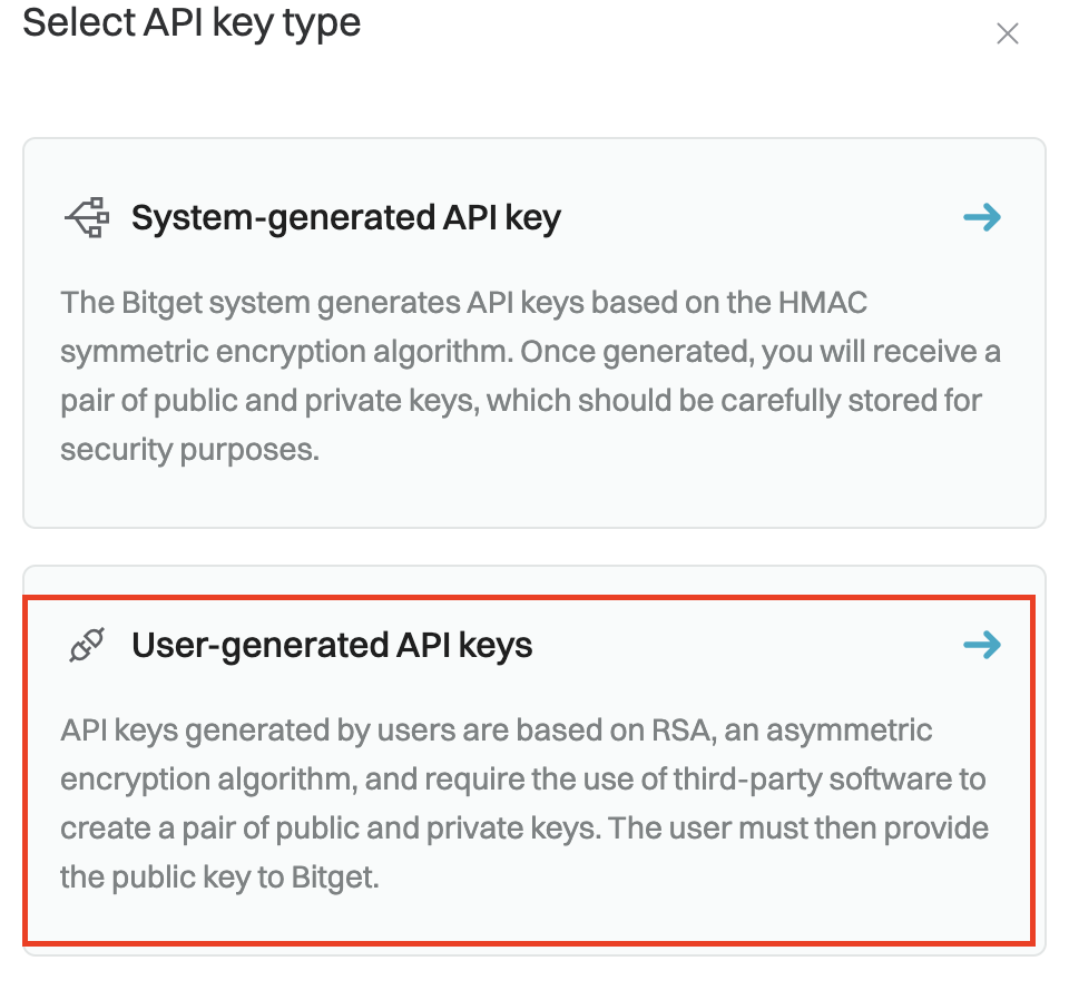 How to create an RSA key pair on Bitget EU