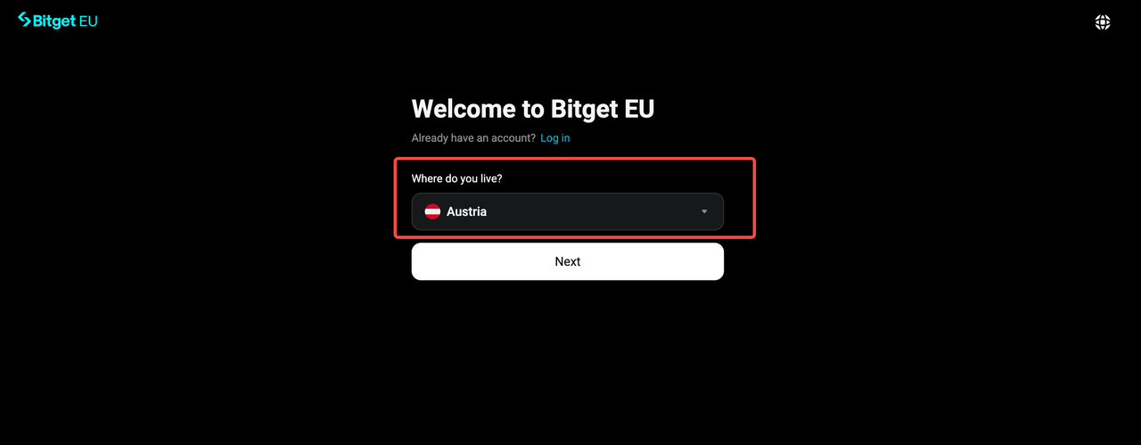 Bitget EU New User Registration Guide image 1