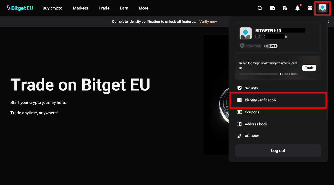 Bitget EU New User Registration Guide image 8