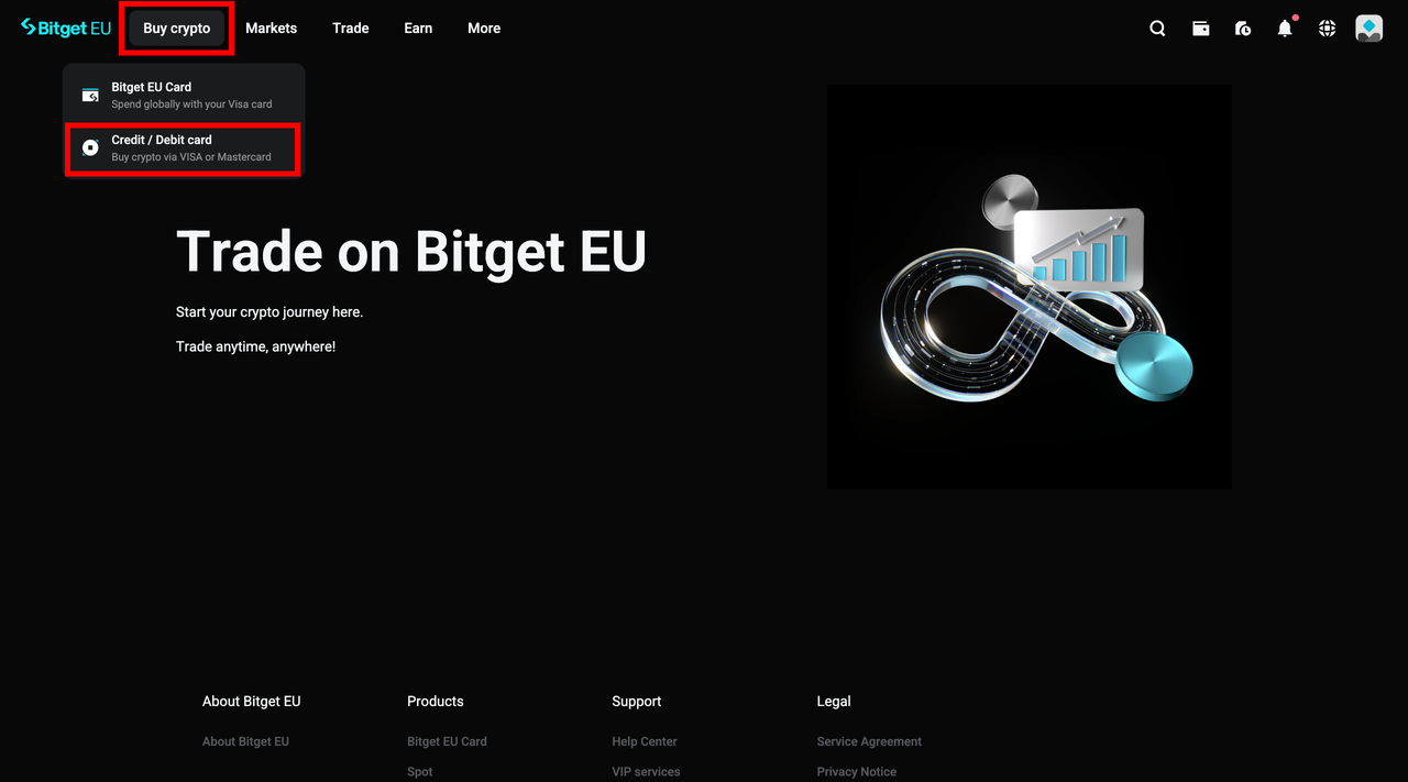 How to Buy Crypto With a Credit/Debit Card on Bitget EU image 0