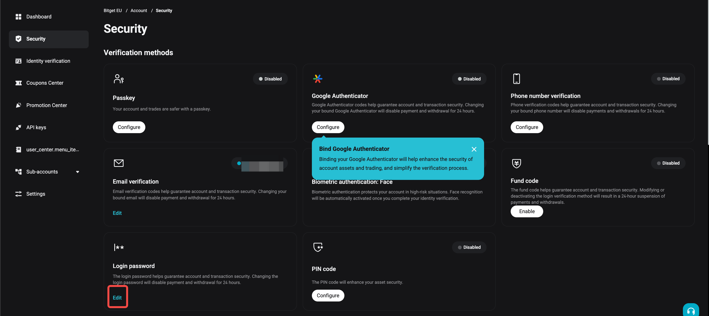 How to Change My Bitget EU Account Password? - Website Guide