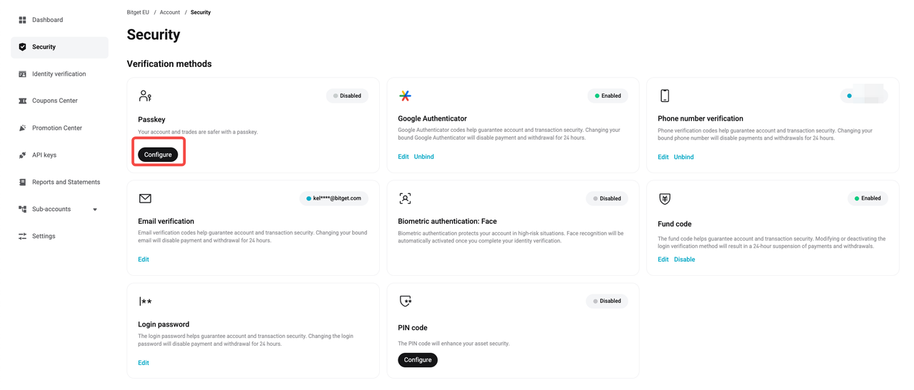 How to Setup Passkey for My Bitget EU Account? - Website Guide