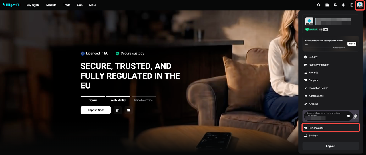 How to Create a Sub-Account on Bitget EU?