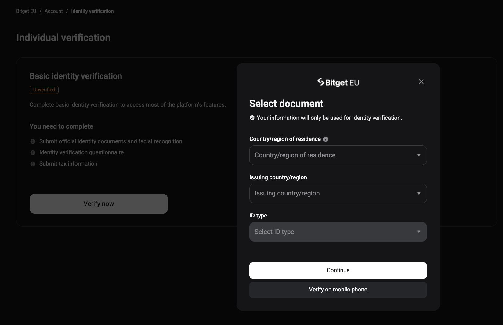 How to Complete KYC for My Bitget EU Account? - Website Guide