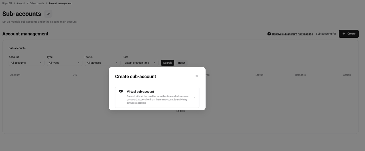 How to Create a Sub-Account on Bitget EU?