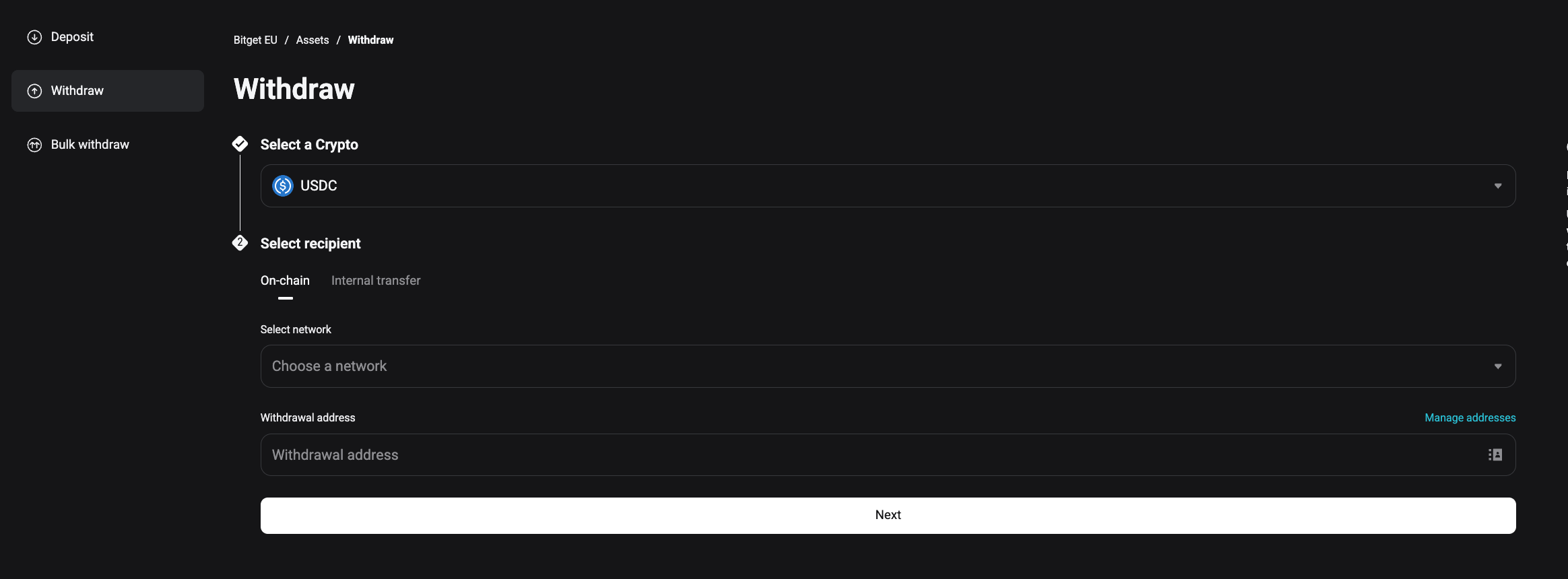 How Do I Make Internal Transfer on Bitget EU - Website Guide