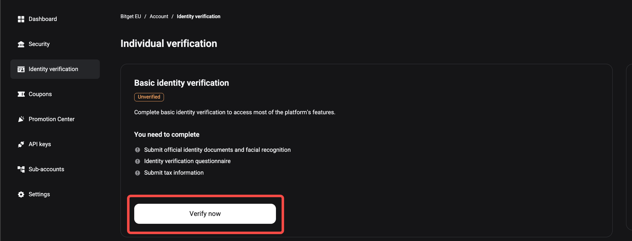 How to Complete KYC for My Bitget EU Account? - Website Guide